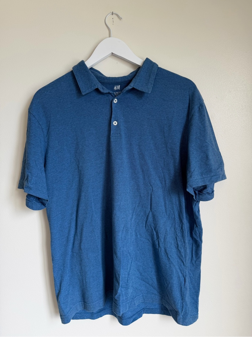 H&M Slim Fit Men's Blue Polo Size XL